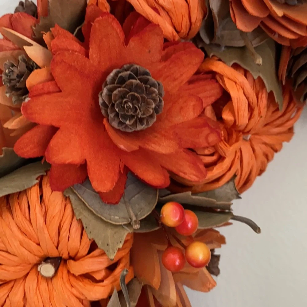 Fall autumn harvest orange wreath